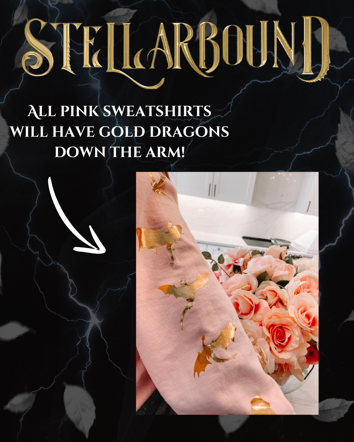 Pink and Gold Dragon Sweatshirt PREORDER