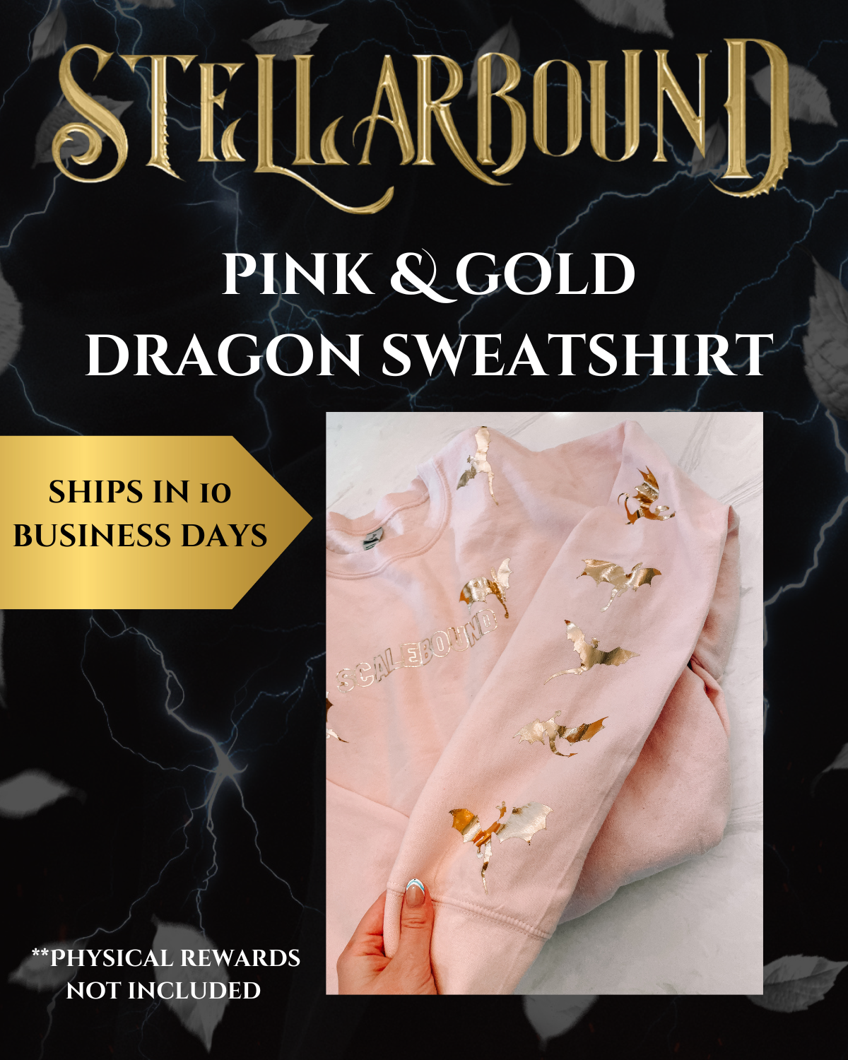 Pink and Gold Dragon Sweatshirt