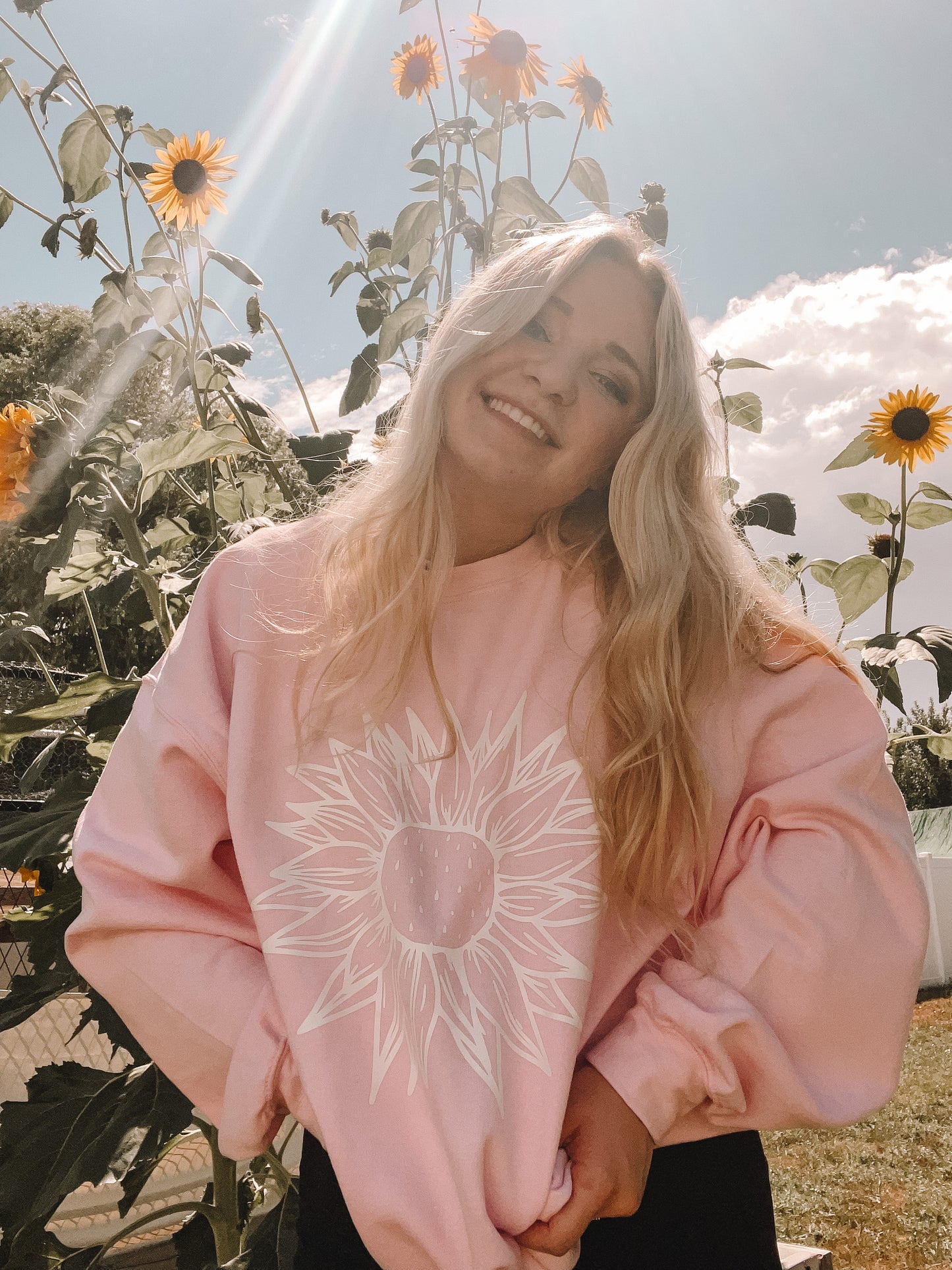 Pink Sunflower Sweatshirt