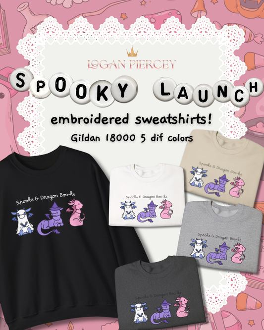 Spooks & Dragon Boo-ks Embroidered Sweatshirt