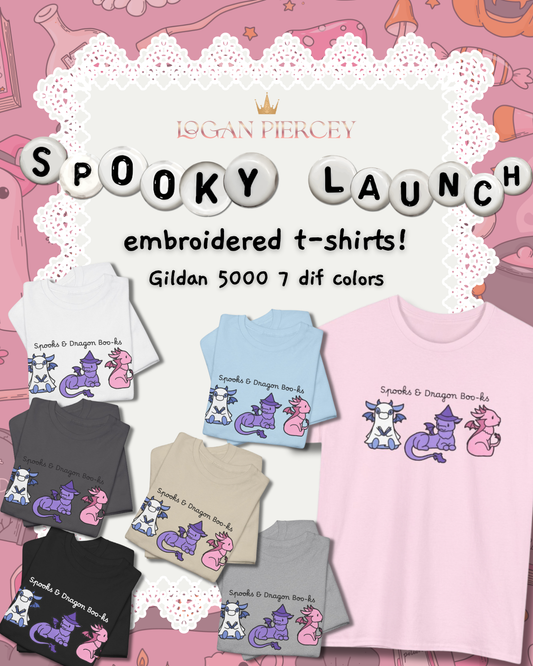Spooks & Dragon Boo-ks Embroidered T-shirt