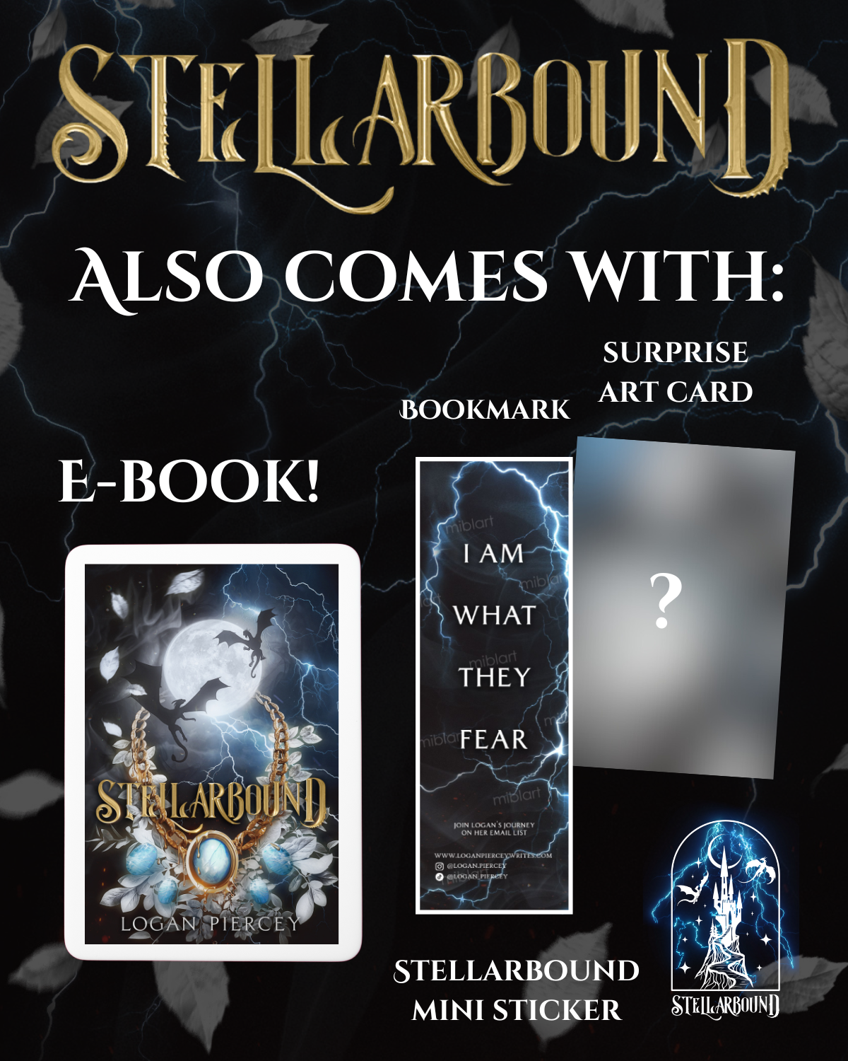Tier 5 (PREORDER): Stellarbound, 25 Mini Stickers, 7 Art Prints, 5 Page Overlays, & T-Shirt