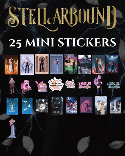 Tier 7 (PREORDER): ANNOTATED Stellarbound, 25 mini stickers, 7 Art Prints, 5 Page Overlays, T-Shirt, & Sweatshirt
