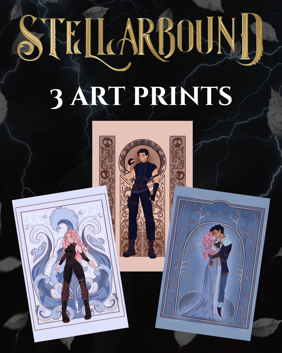 Tier 3 (PREORDER): Stellarbound, 25 Mini Stickers, & 3 Art Prints