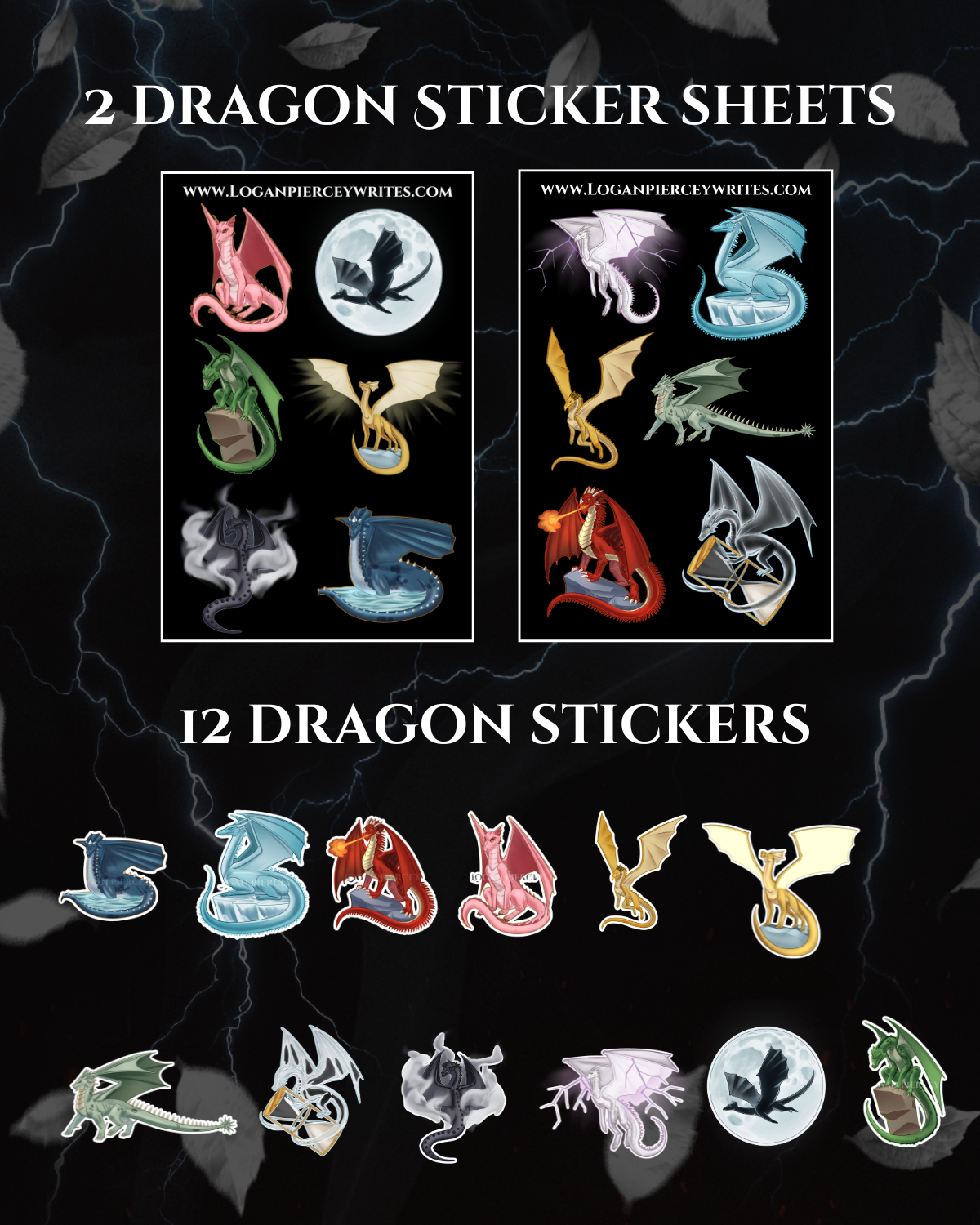 Tier 4B (PREORDER) - Stellarbound & Scalebound, 9 Page Overlays, 11 Art Prints, 25 Mini Sticker Bundle, 12 Dragon Stickers, 2 Dragon Sticker Sheets
