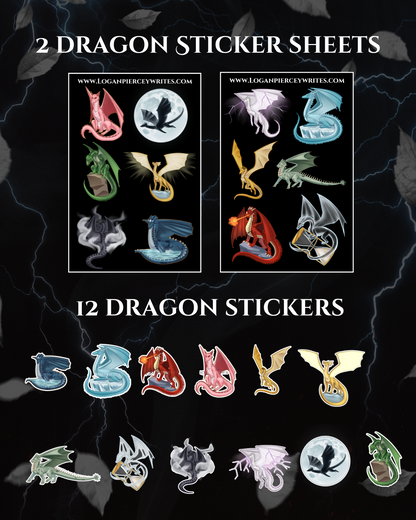 Tier 4B (PREORDER) - Stellarbound & Scalebound, 9 Page Overlays, 11 Art Prints, 25 Mini Sticker Bundle, 12 Dragon Stickers, 2 Dragon Sticker Sheets
