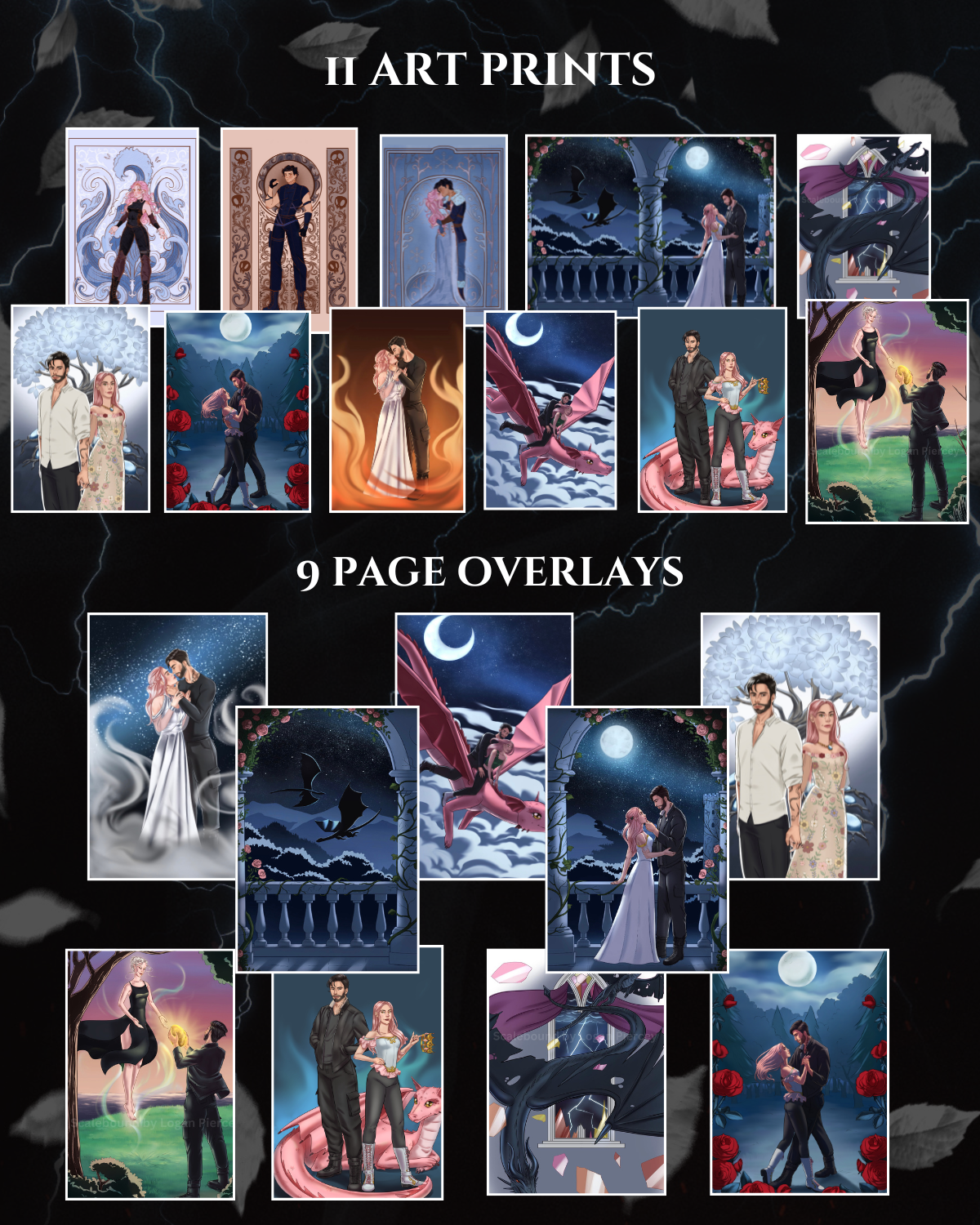 Tier 4B (PREORDER) - Stellarbound & Scalebound, 9 Page Overlays, 11 Art Prints, 25 Mini Sticker Bundle, 12 Dragon Stickers, 2 Dragon Sticker Sheets