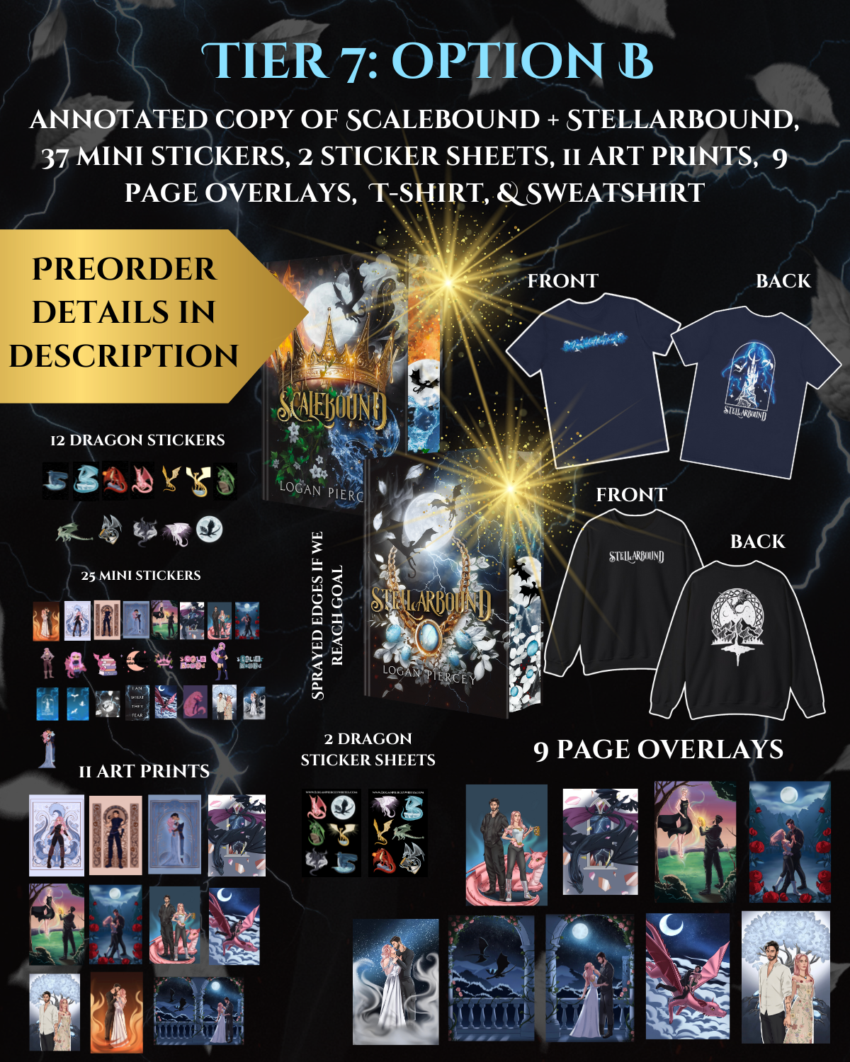 Tier 7B (PREORDER) - ANNOTATED Stellarbound & ANNOTATED Scalebound, Sweatshirt, T-Shirt, 9 Page Overlays, 11 Art Prints, 25 Mini Sticker Bundle, 12 Dragon Stickers, 2 Dragon Sticker Sheets